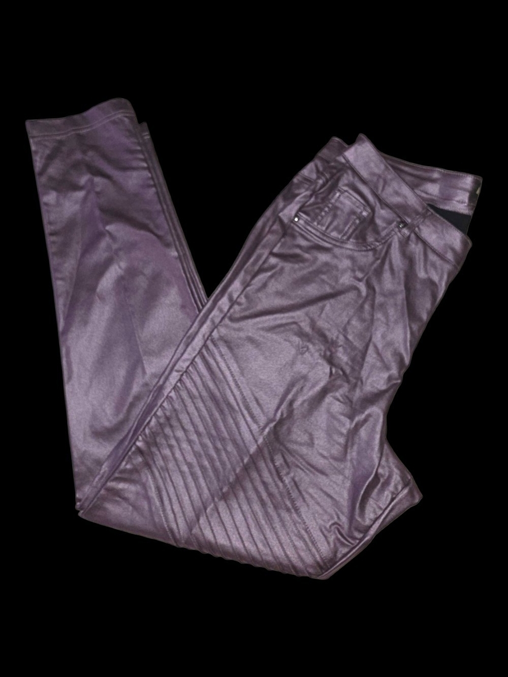 Like an Angel Metallic Purple Moto Panel Cargo Pants - NWOT - Plus Size 1X